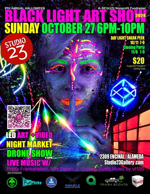 Blacklight Art Show for Oct. 27 event flyer.